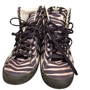 Adidas Womens Basket Profi Sneaker Shoes 9 Zebra Print Hidden Wedge